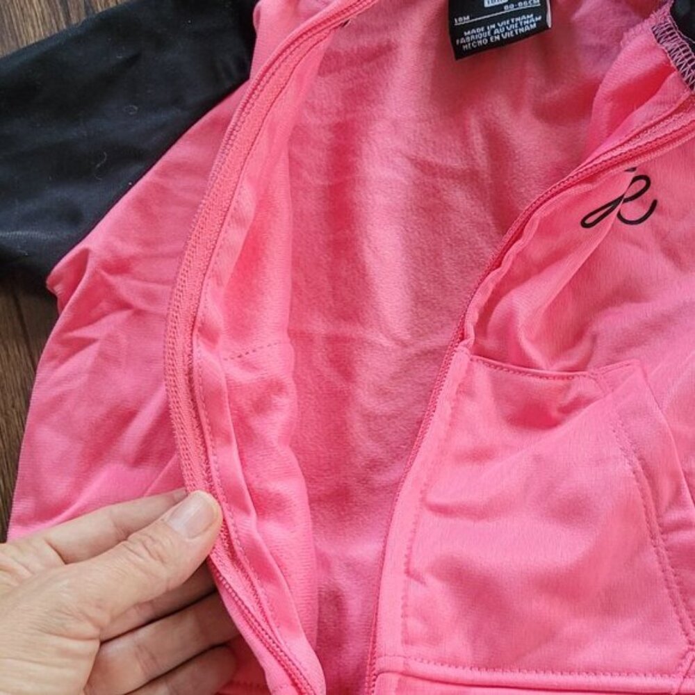 Nike Kid's Pink  Black 2-Piece Long Sleeve Sweater  Sweatpant Set Size 18M - Picture 4 of 9